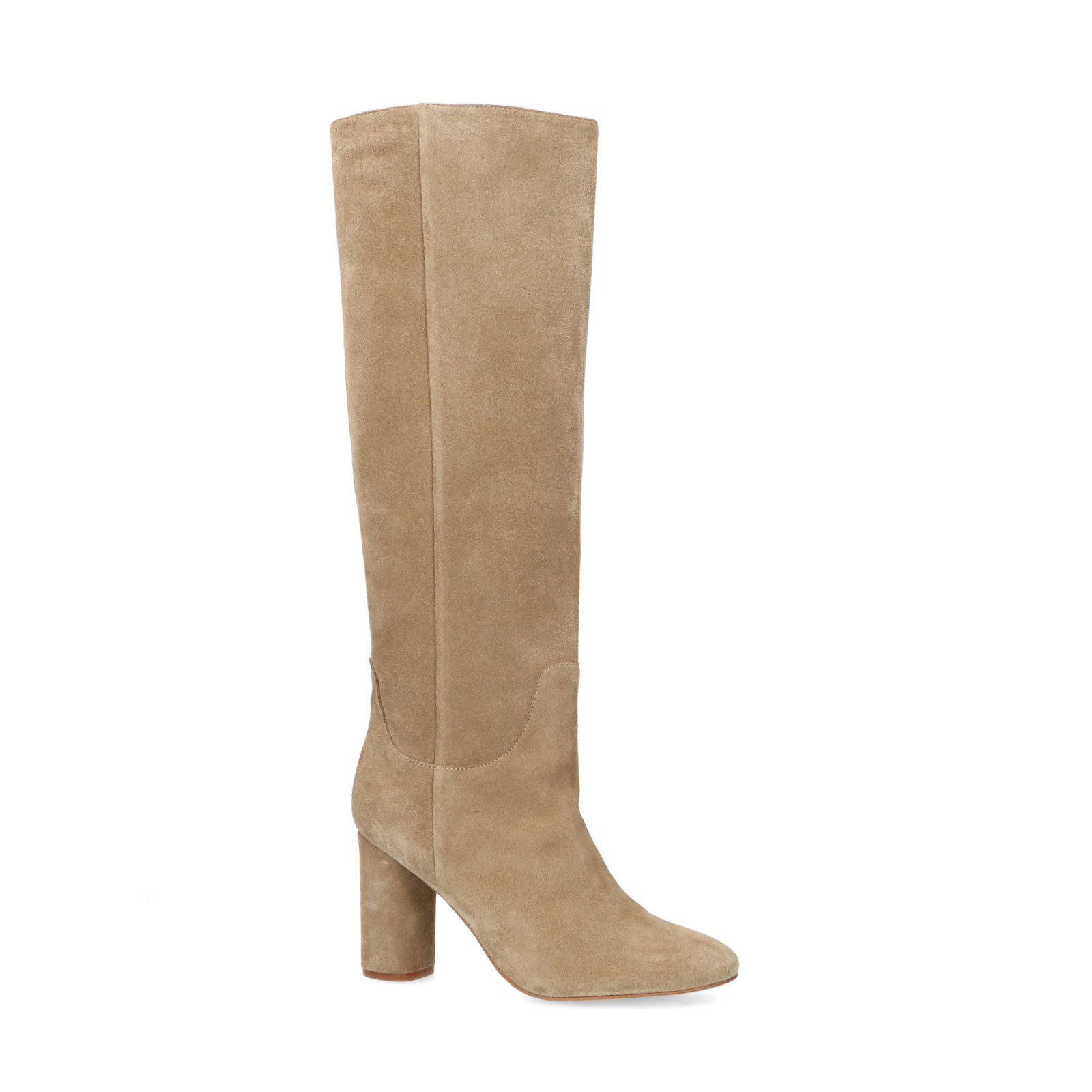 Manfield hoge suède laarzen beige | wehkamp