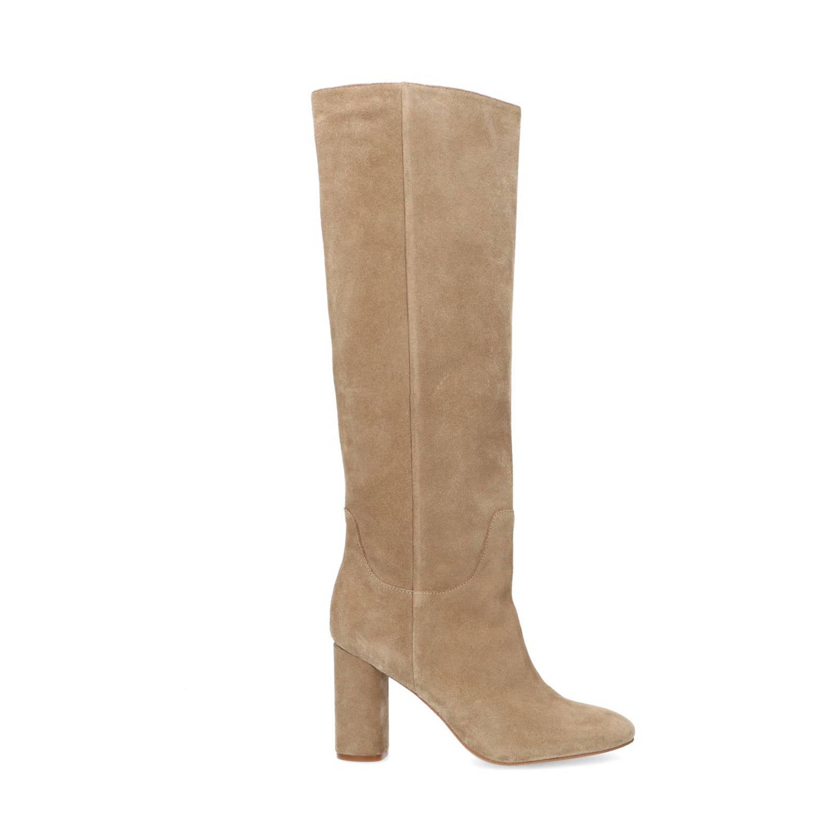 Manfield hoge suède laarzen beige | wehkamp