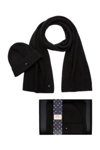 Tommy Hilfiger giftbox muts + sjaal zwart, Zwart