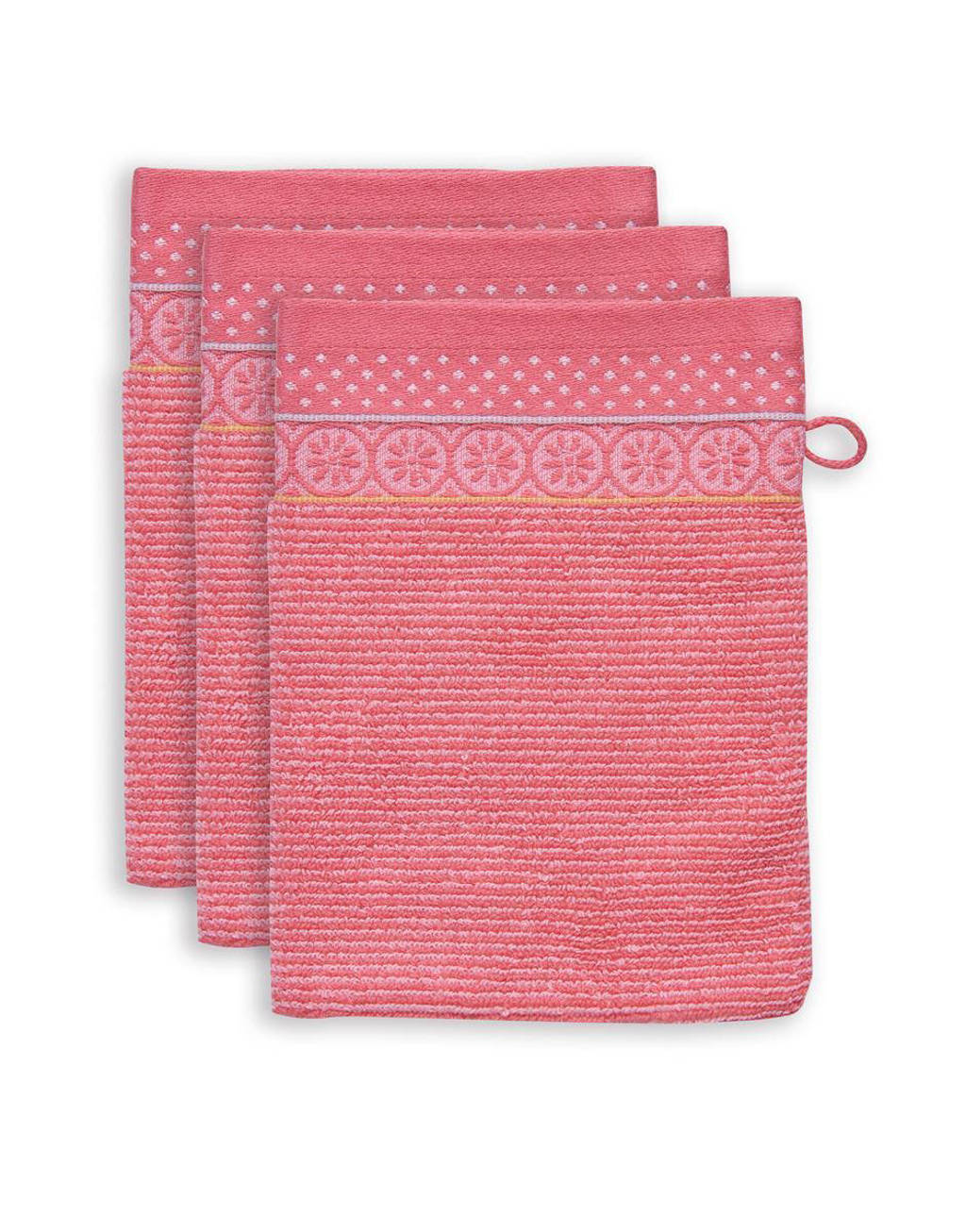 Pip Studio washand Soft Zelige (set van 3) (16x22 cm), Koraal