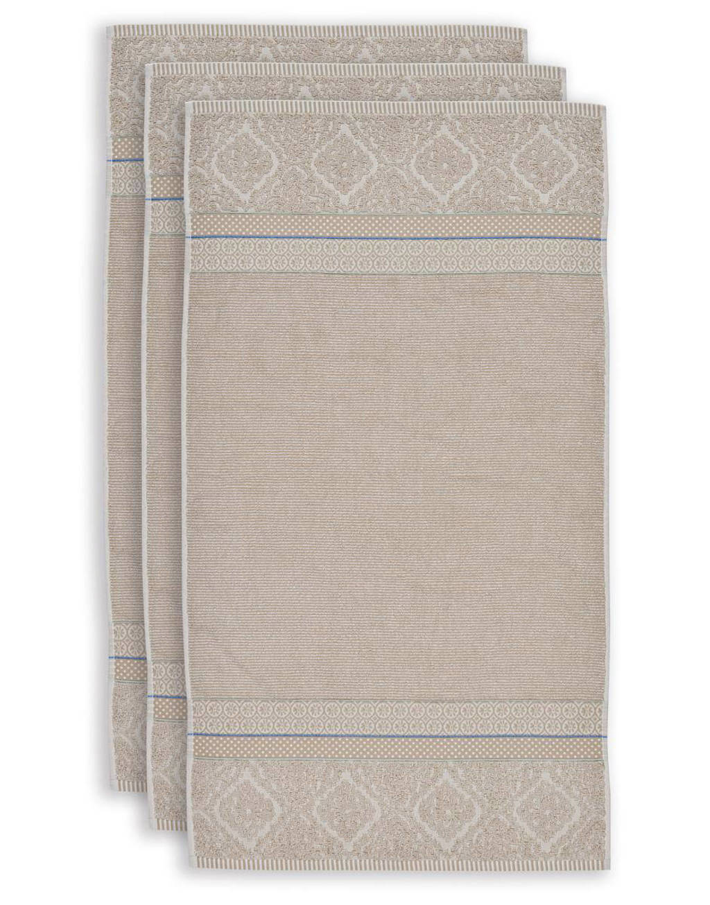 Pip Studio badhanddoek Soft Zelige (set van 3) (100x55 cm), Khaki