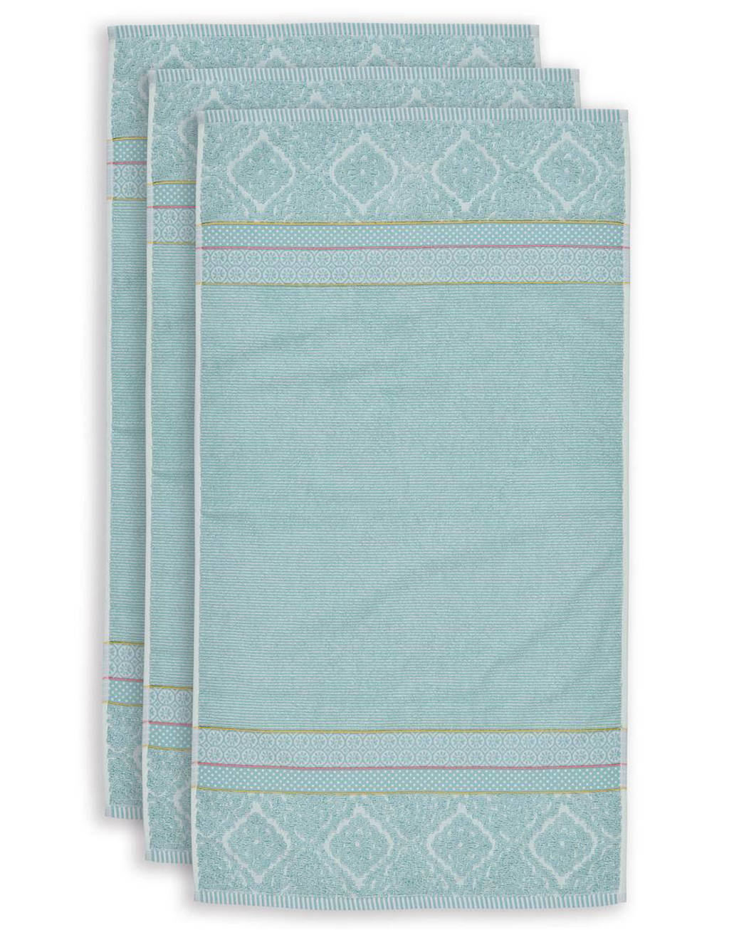 Pip Studio badhanddoek Soft Zelige (set van 3) (100x55 cm), Blauw