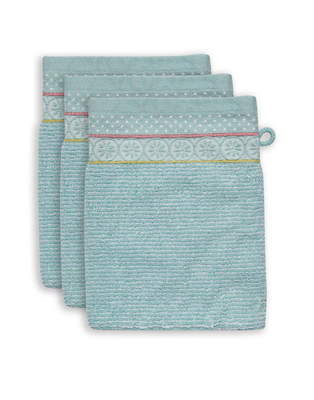 Pip Studio washand Soft Zelige (set van 3) (16x22 cm), Blauw