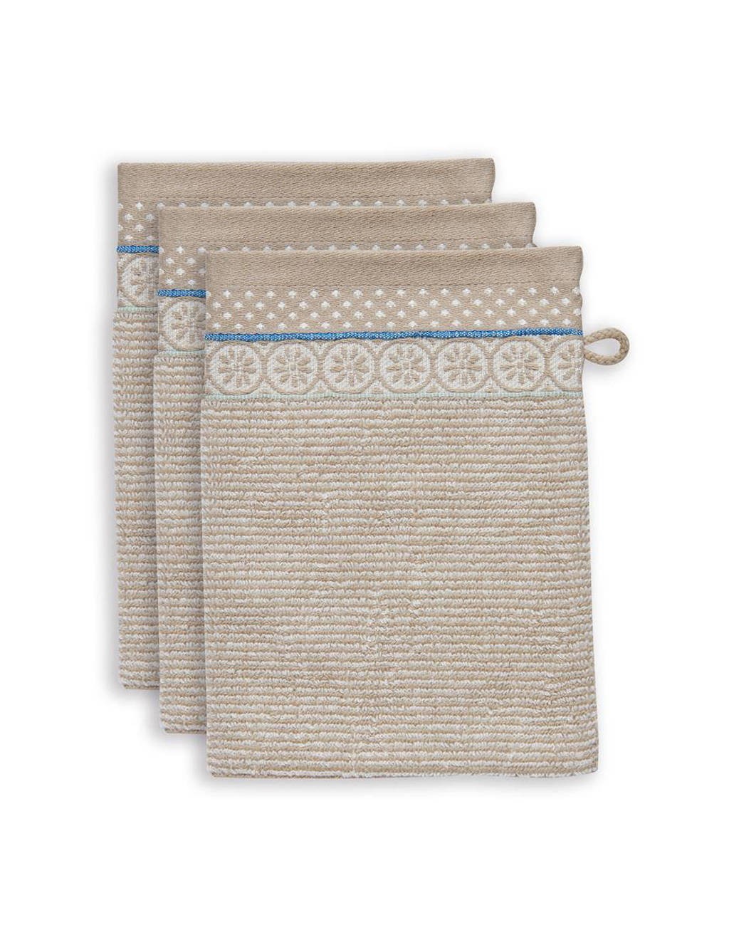 Pip Studio washand Soft Zelige (set van 3) (16x22 cm), Khaki