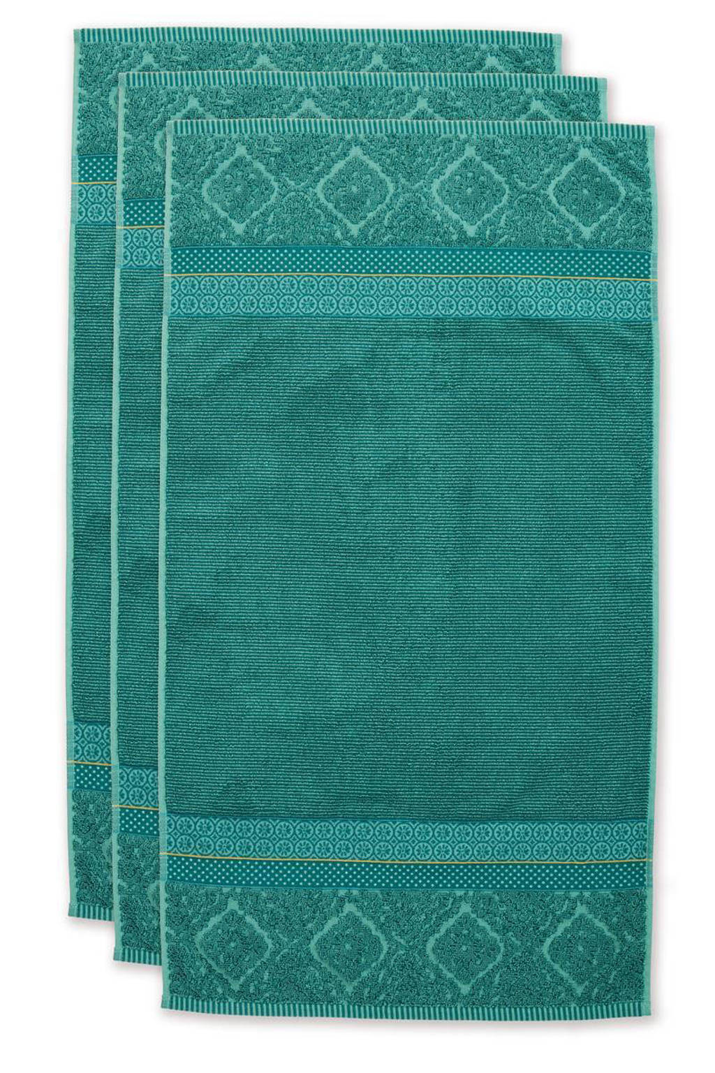 Pip Studio badhanddoek Soft Zelige (set van 3) (100x55 cm), Groen
