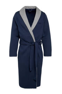 BOSS jersey badjas met wafelstructuur donkerblauw/grijs, Donkerblauw/grijs