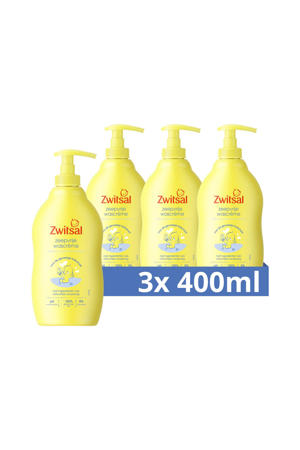 Wehkamp Zwitsal Baby zeepvrije wascrème - 3 x 400 ml - voordeelverpakking aanbieding