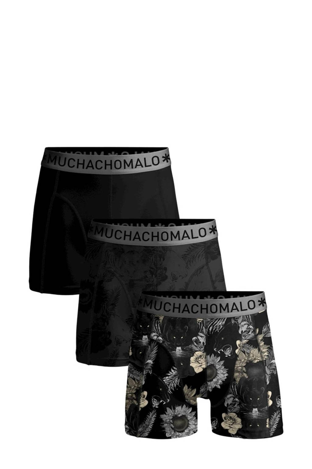 Muchachomalo boxershort Panther (set van 3), Zwart