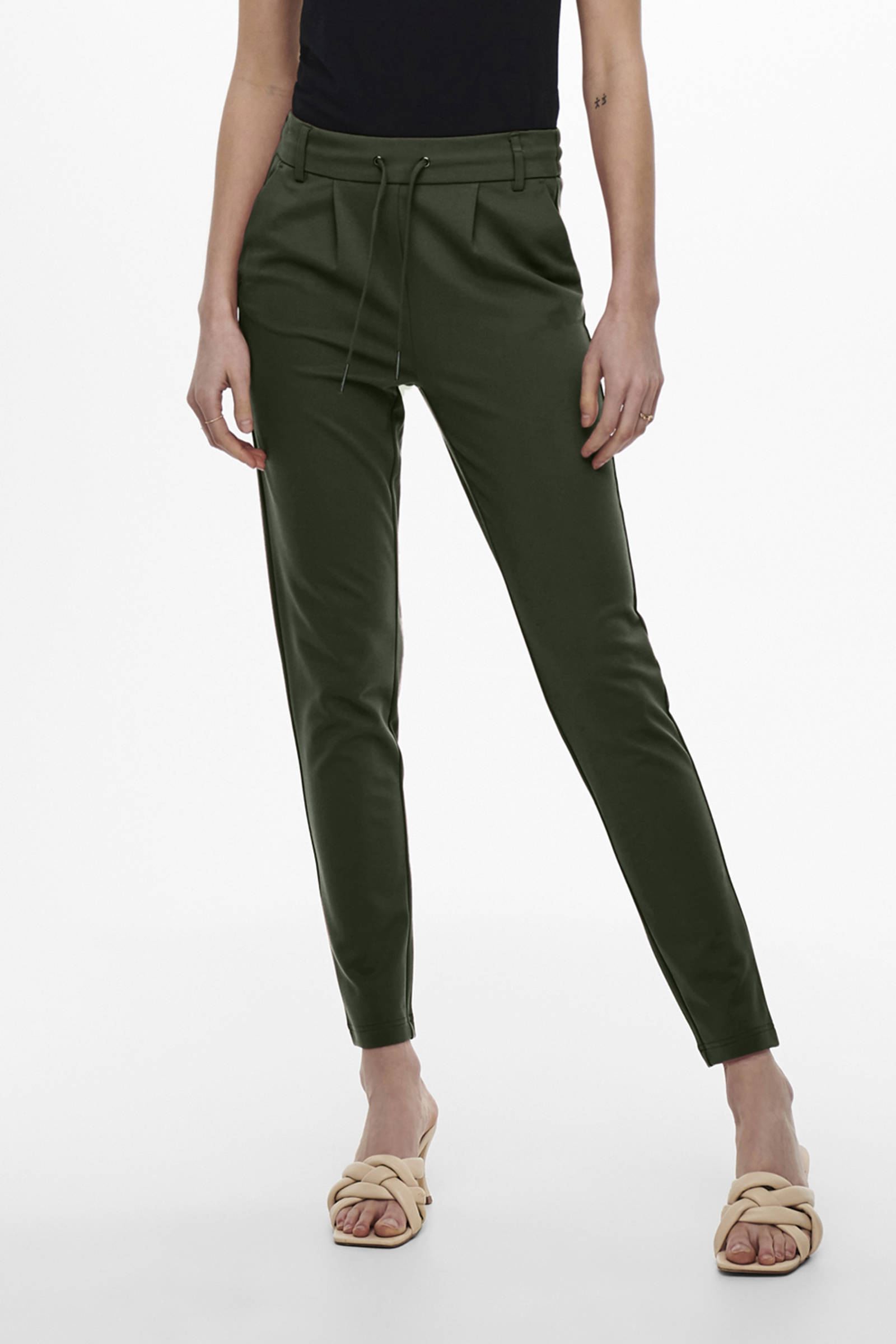ONLY tapered fit broek ONLPOPTRASH donkergroen Tall | wehkamp