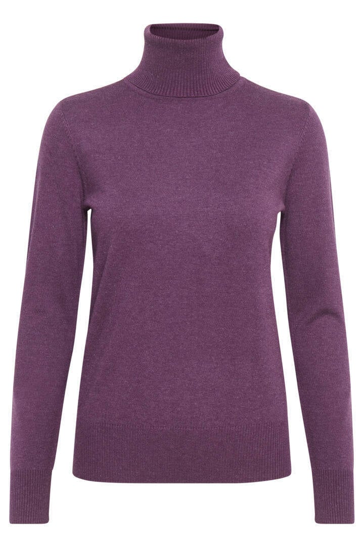 Saint Tropez Eenvoudige Gebreide Rolkraag Coltrui Purple Dames