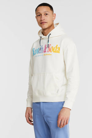 hoodie met logo denim white