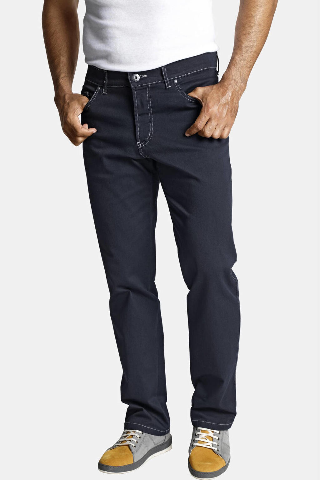 Jan Vanderstorm loose fit jeans GUNNAR Plus Size donkerblauw