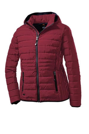 Plus Size outdoor jas Quilted donkerrood