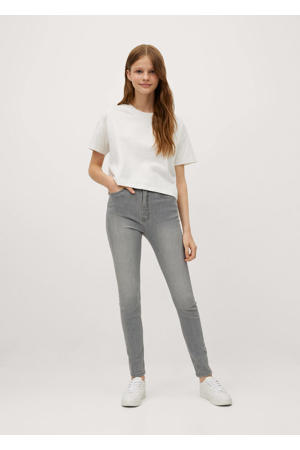 high waist skinny jeans grijs stonewashed