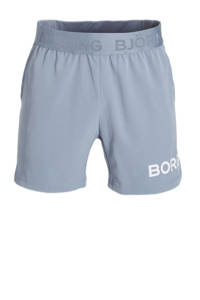 Lichtblauwe heren Björn Borg sportshort van gerecycled polyester met regular fit, regular waist en elastische tailleband met koord