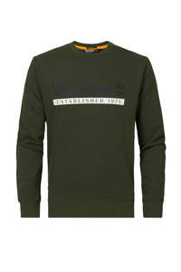 Timberland sweater met logo donkergroen, Donkergroen