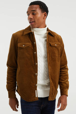 corduroy regular fit overshirt bruin