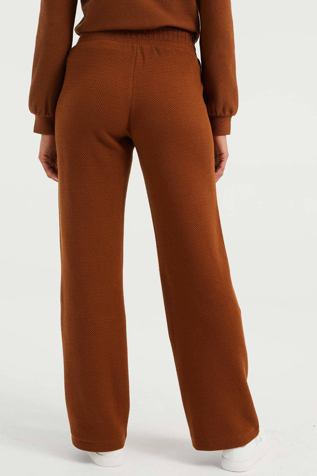 Ontwikkelen compleet onszelf WE Fashion wide leg broek met textuur bruin | wehkamp