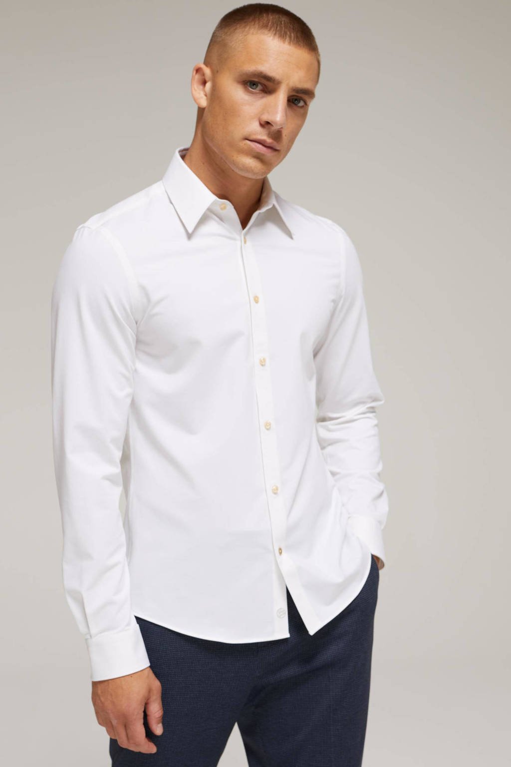 blouse architect Vergelijkbaar Van Gils slim fit overhemd white uni | wehkamp