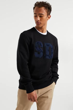 sweater met logo en 3D applicatie black uni