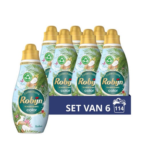 Robijn Klein & Krachtig Collections Vloeibaar wasmiddel Color Kokos - 6 x 19 wasbeurten - 114 wasbeurten afbeelding