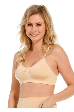 voorgevormde bh top Comfort Bra lichtbeige