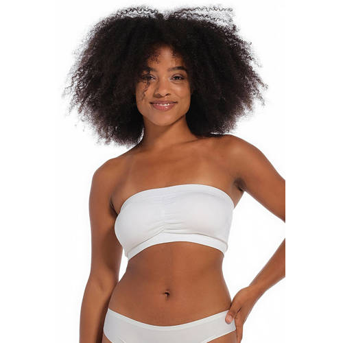 MAGIC Bodyfashion niet-voorgevormde strapless bandeau bh wit afbeelding