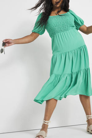geruite A-lijn jurk groen