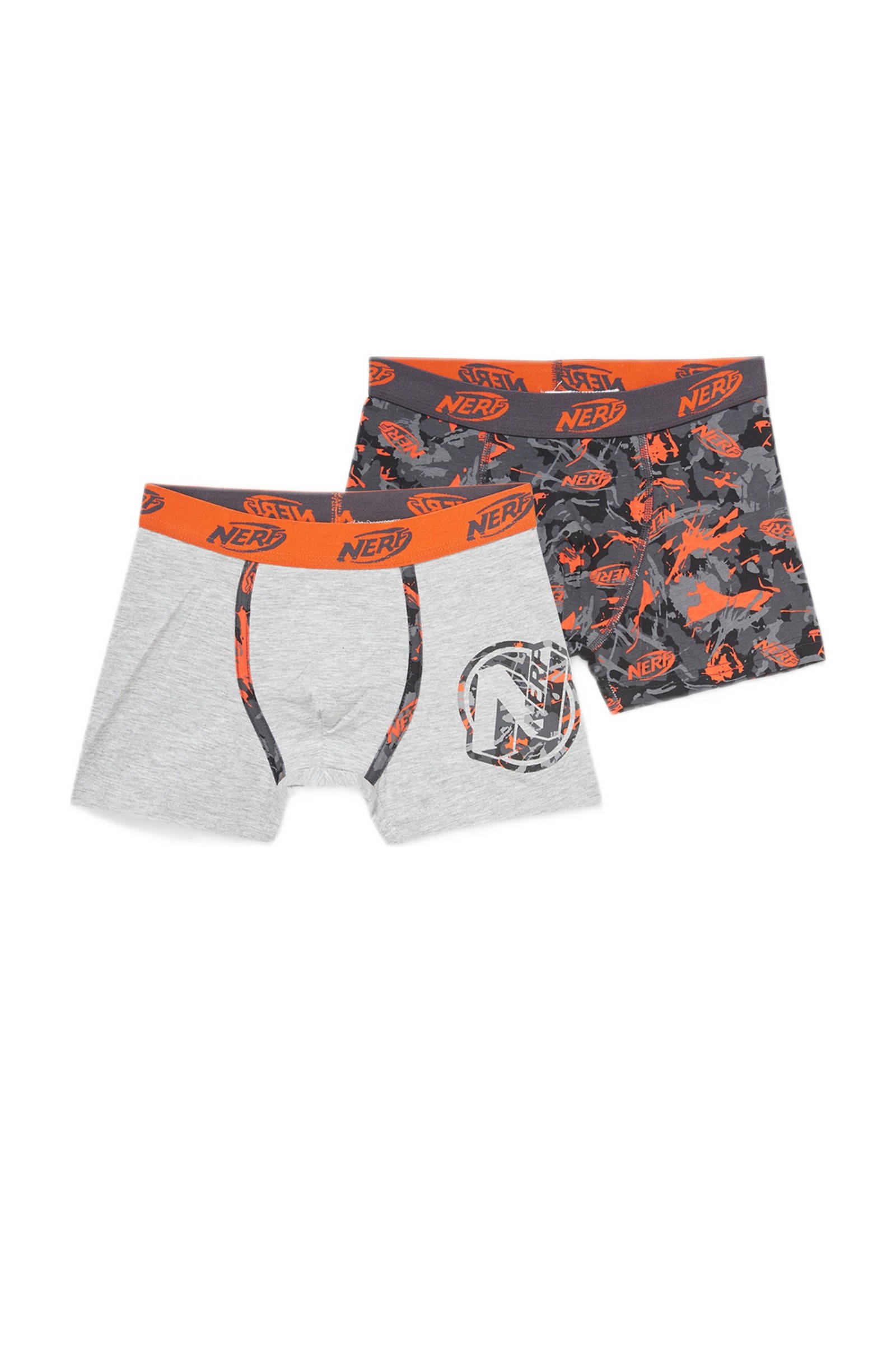 boxershort set van 2 grijs oranje