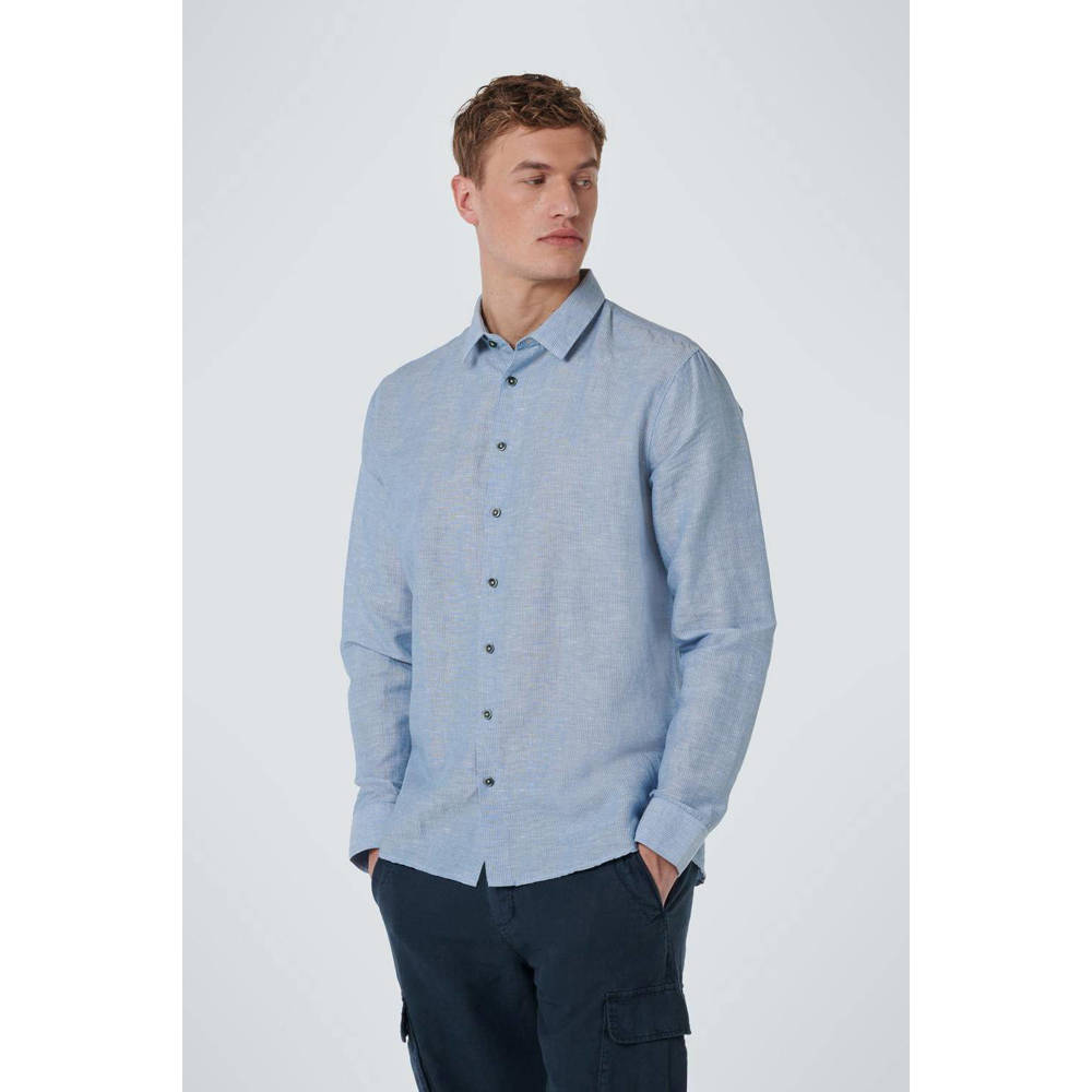 No Excess regular fit overhemd washed blue