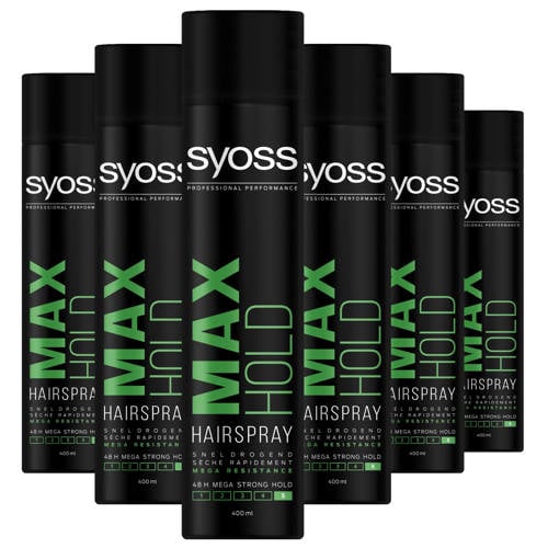 Syoss Styling-Hairspray Max Hold - 6 x 400 ml - voordeelverpakking