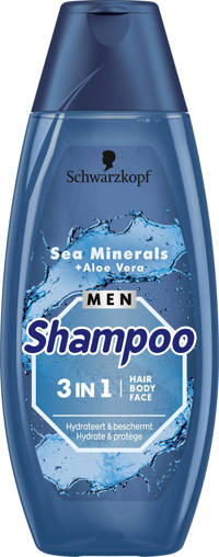 Schwarzkopf Men 3in1 Sea Minerals + Aloë Vera shampoo - 5 x 400 ml - voordeelverpakking