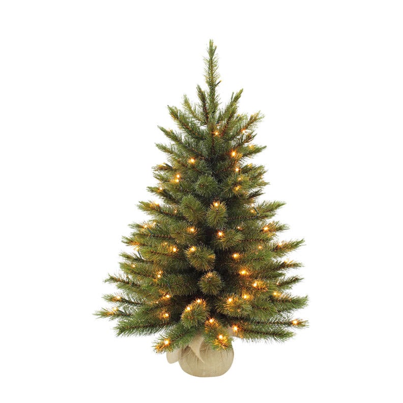 Triumph Tree verlichte kerstboom met burlap Forest frosted (h60xø46 cm