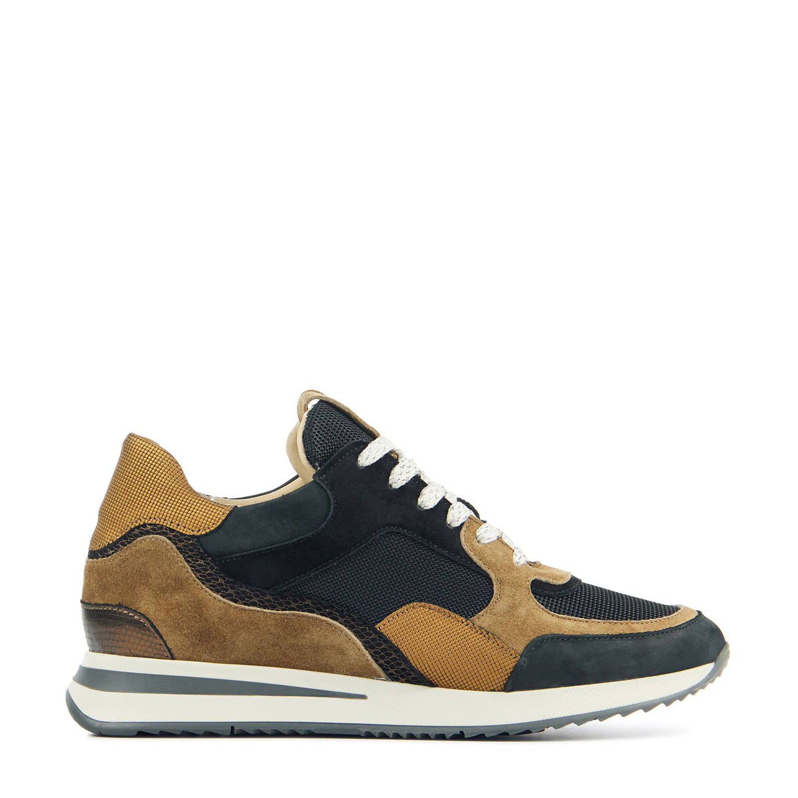 Via Vai 57116 Nora Sooth suède sneakers zwart/bruin | wehkamp