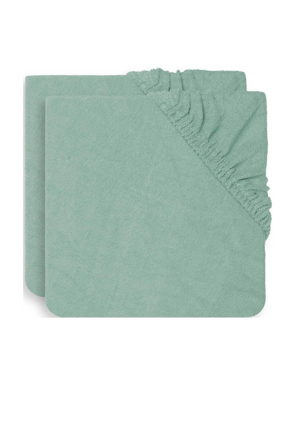 Jollein aankleedkussenhoes badstof 75x85cm - set van 2 ash green, Ash green