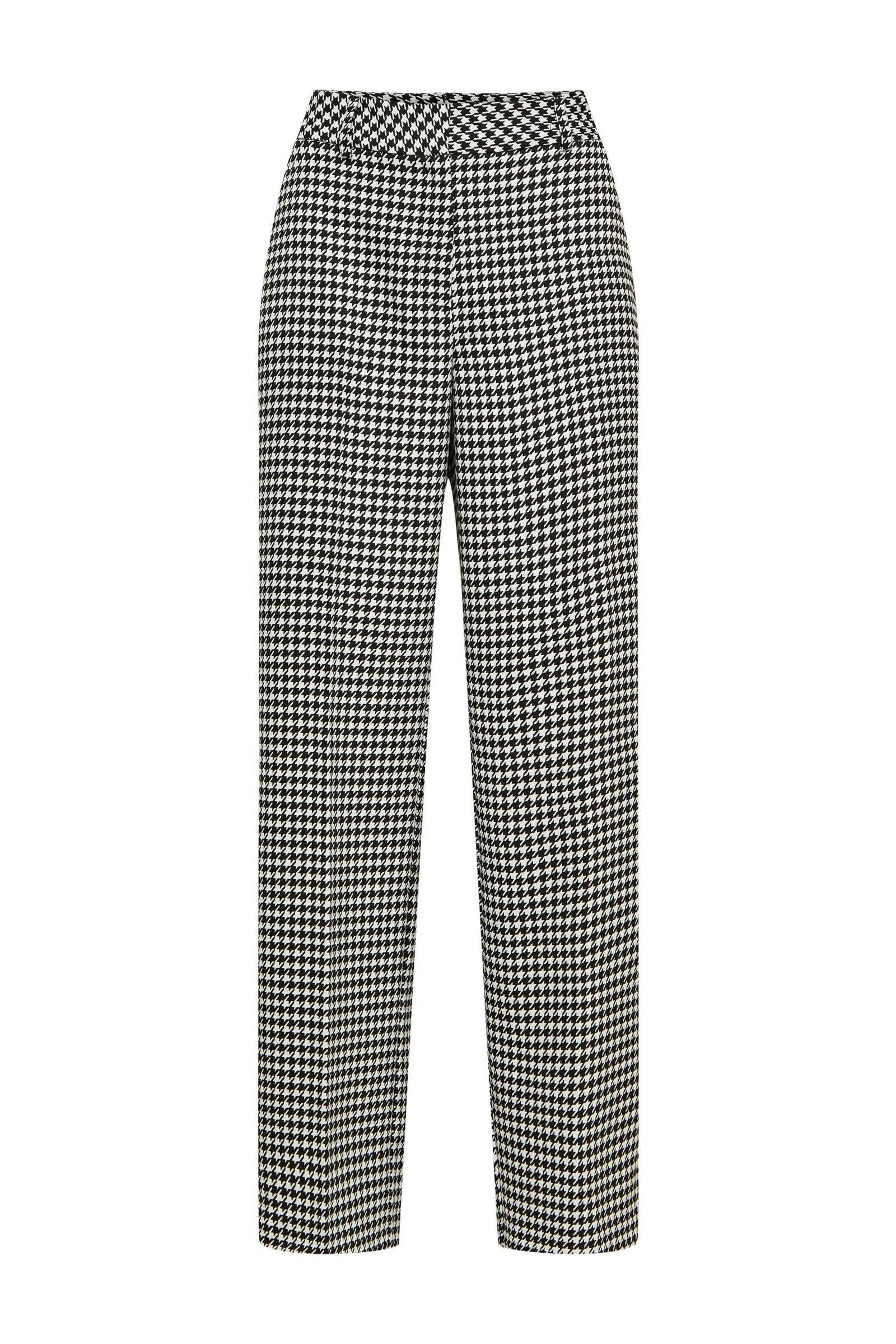 SELECTED FEMME geruite high waist wide leg broek SLFMUSA wit | wehkamp