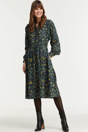 blousejurk all-over print groen/zwart