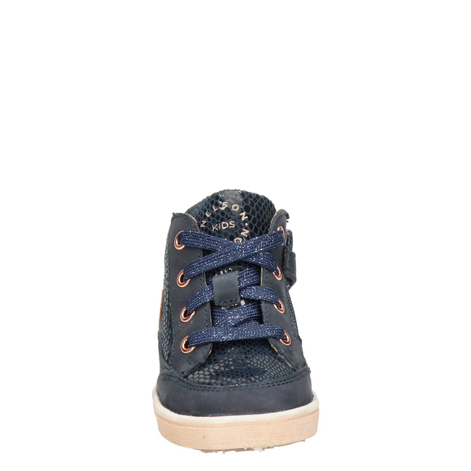 Nelson Kids nubuck veterboots blauw | wehkamp