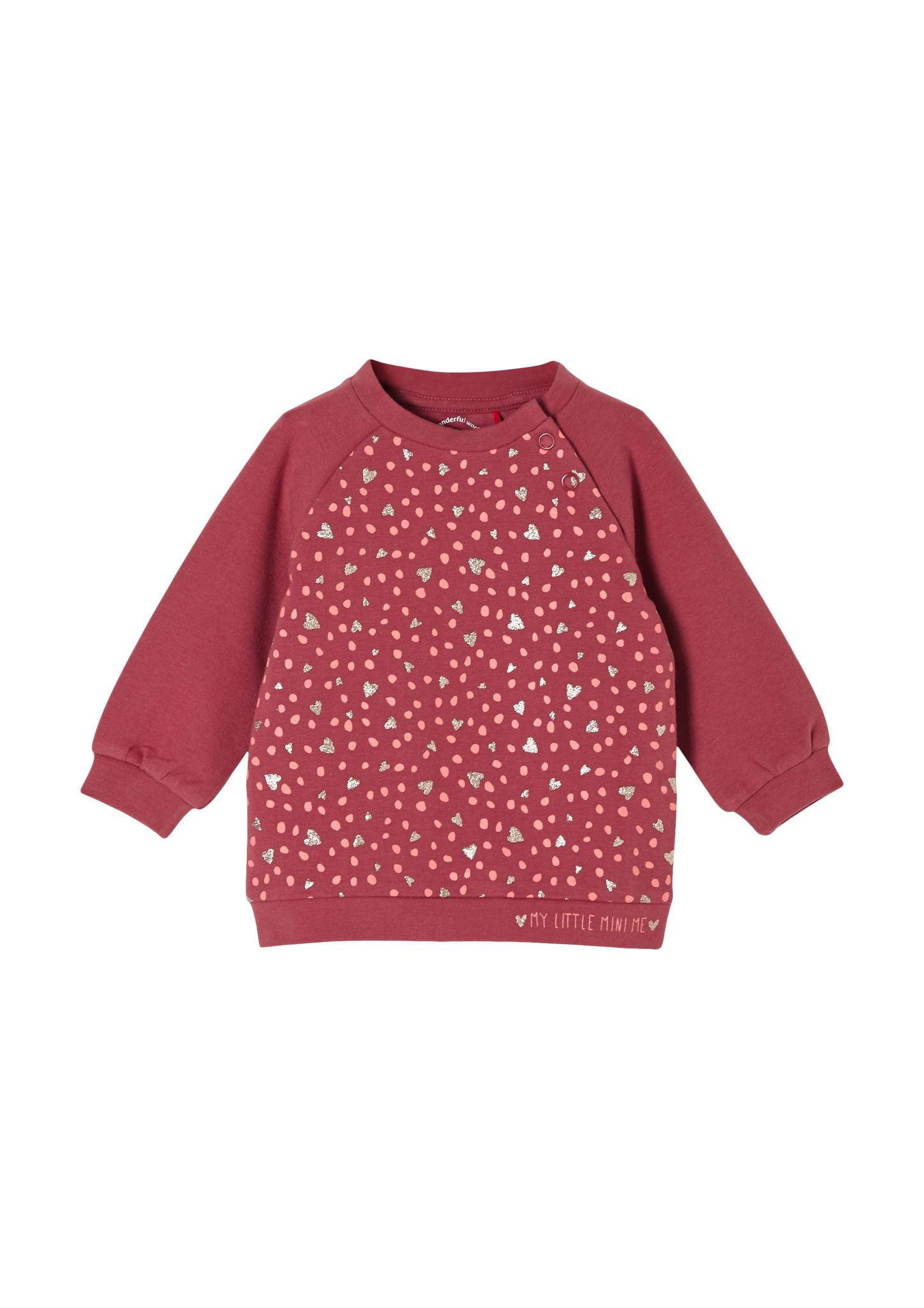 S.Oliver baby sweater met hartjes en glitters rood/goud online kopen
