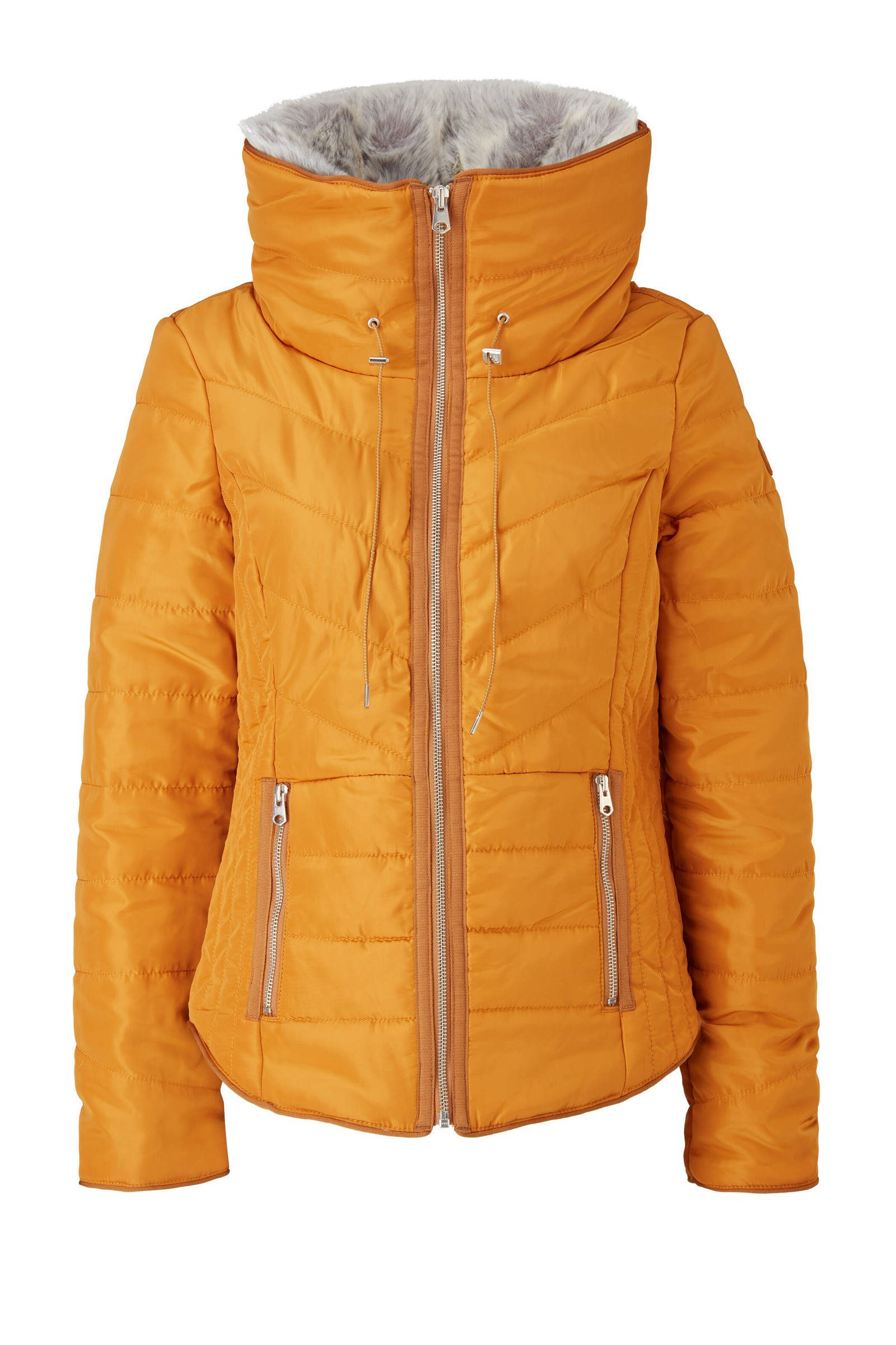 Q/S designed by Gewatteerde jas met een afneembare imitatiebontkraag online kopen