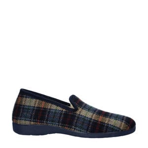 geruite pantoffels blauw/multi