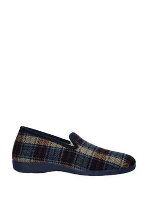 geruite pantoffels blauw/multi