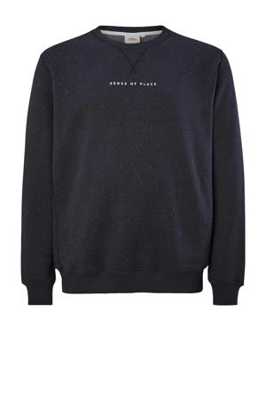 sweater Plus Size met tekst donkerblauw