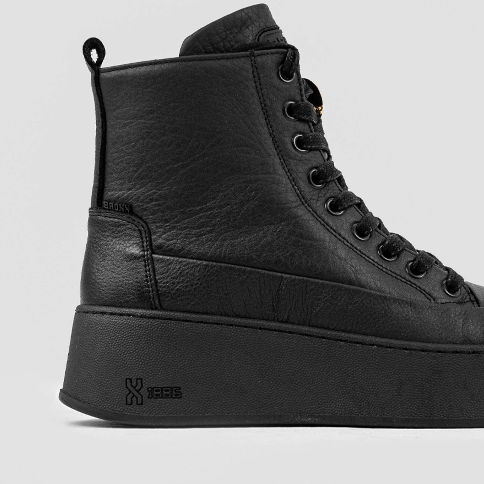 Bronx Bumpp-In hoge leren sneakers zwart | wehkamp