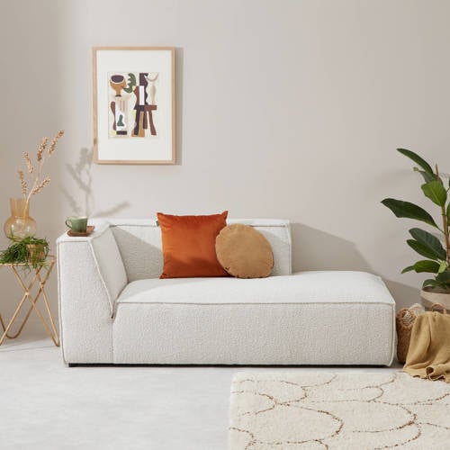 NOUS Living chaise longue rechts Newton - Crème bouclé