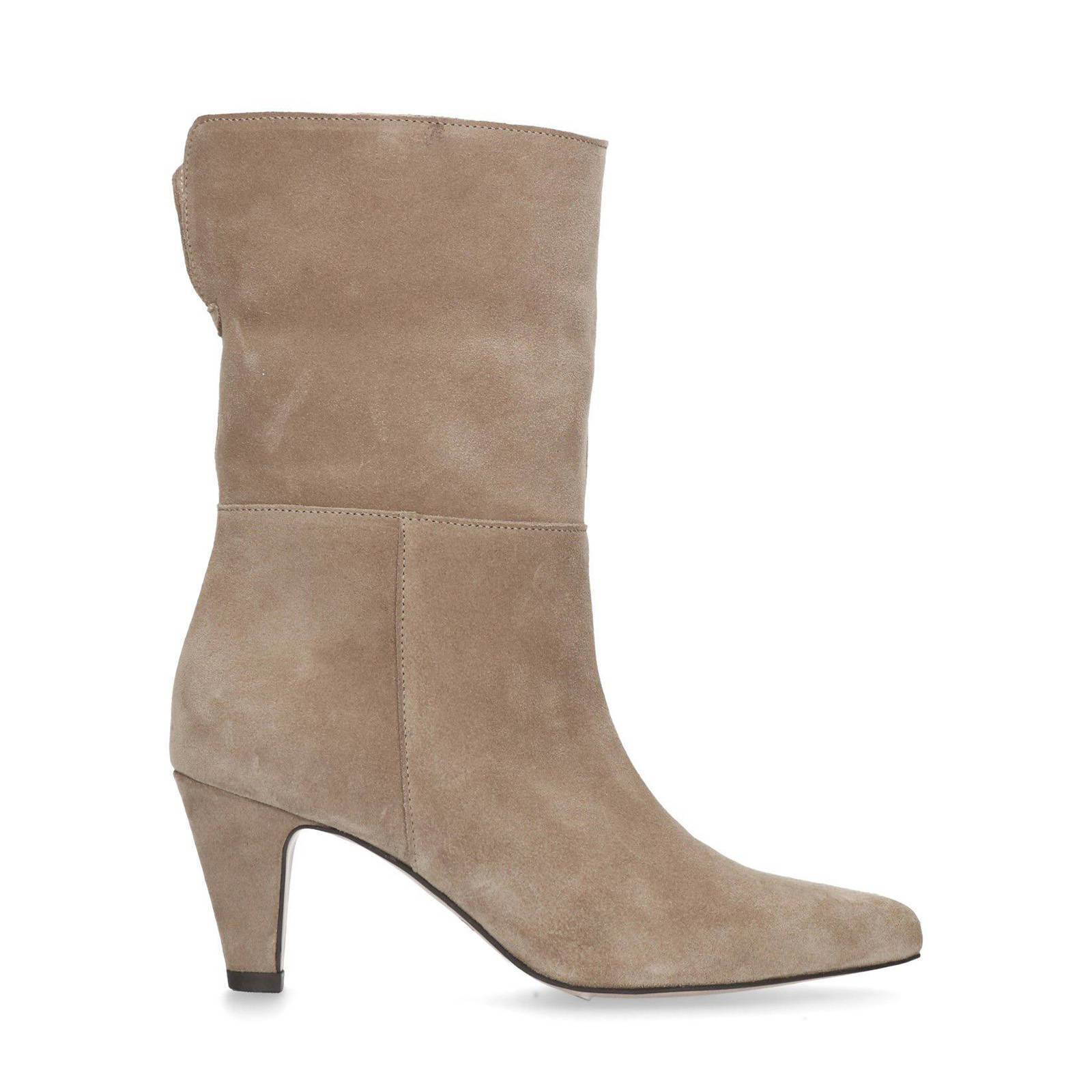 Manfield suède enkellaarzen beige | wehkamp