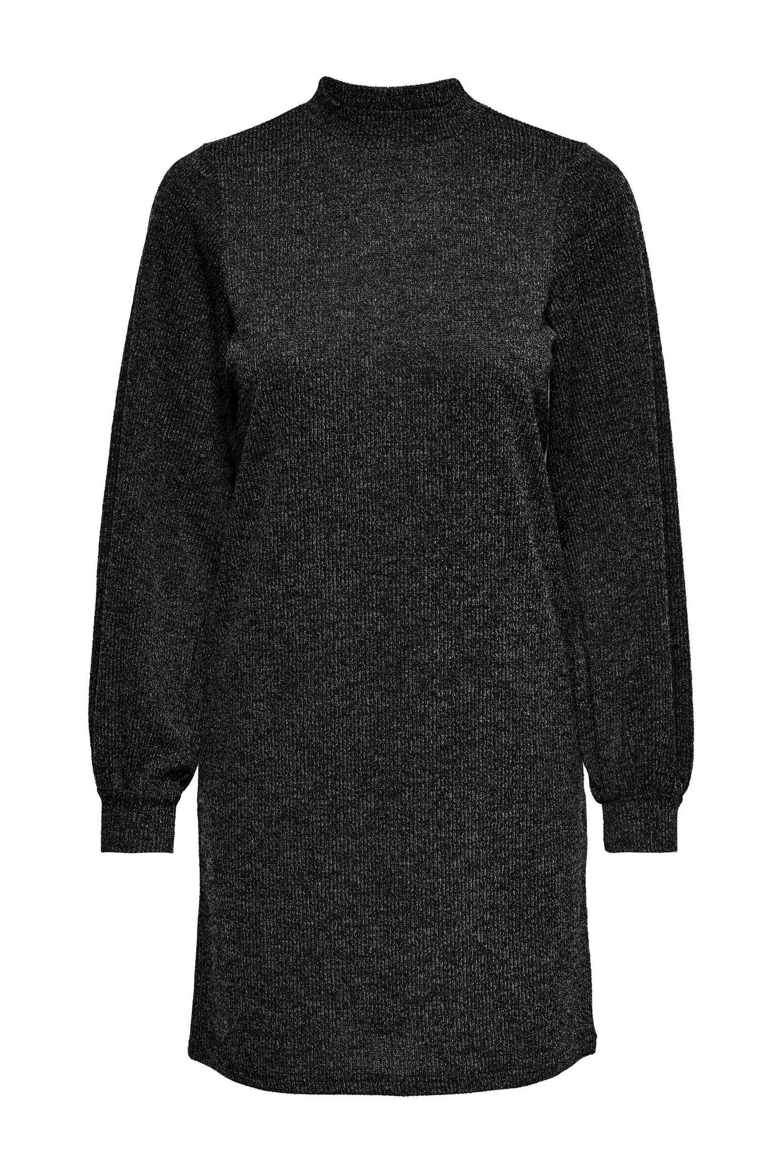 JDY Hoogsluitende, korte, gebreide trui jurk in donkergrijs online kopen