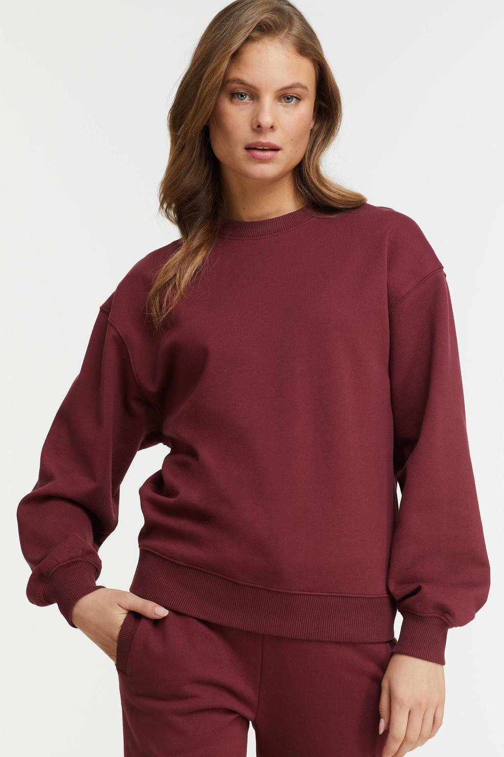 anytime sweater bordeaux rood