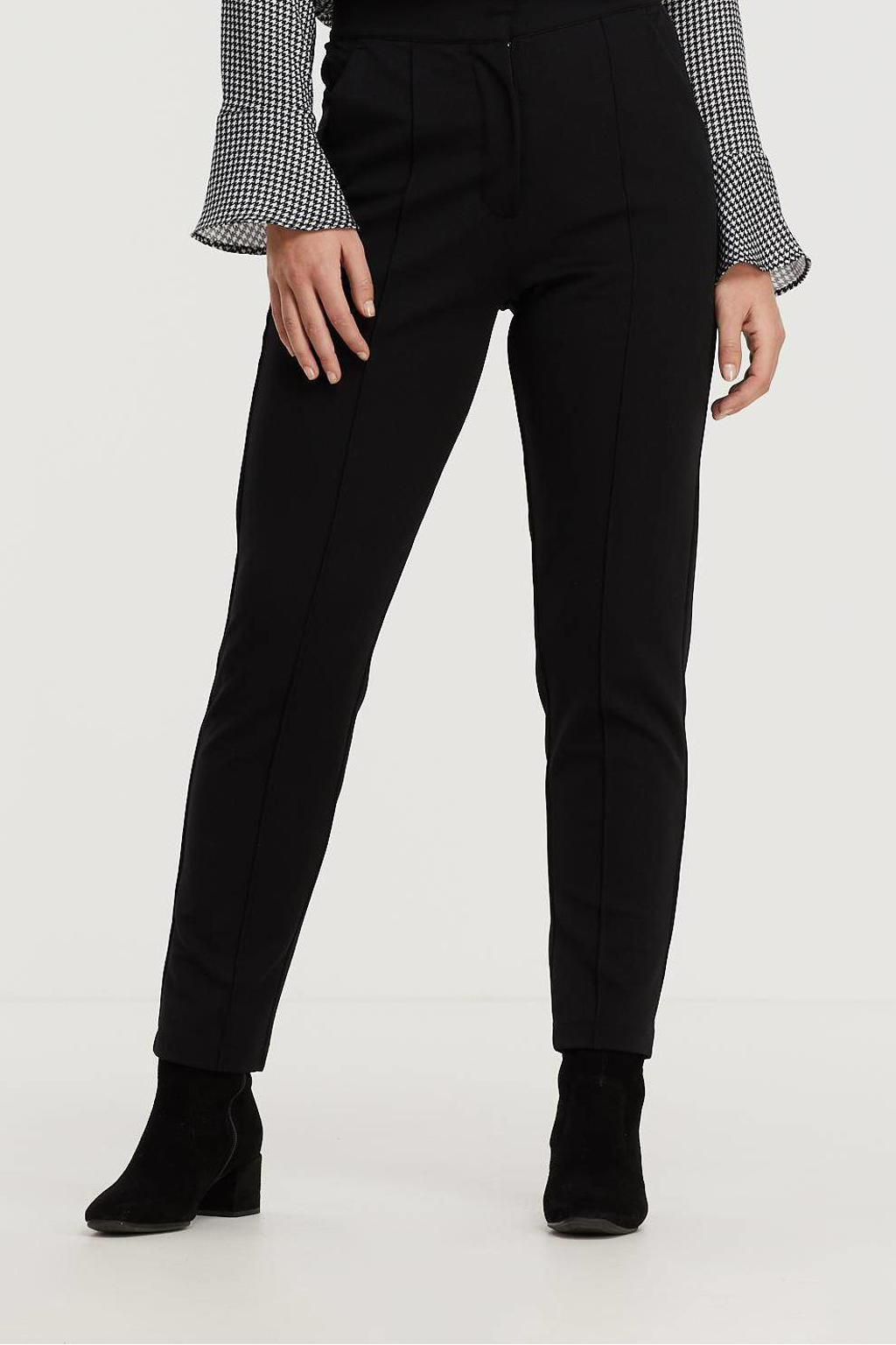 Zwarte dames Imagine slim fit pantalon van polyester met regular waist