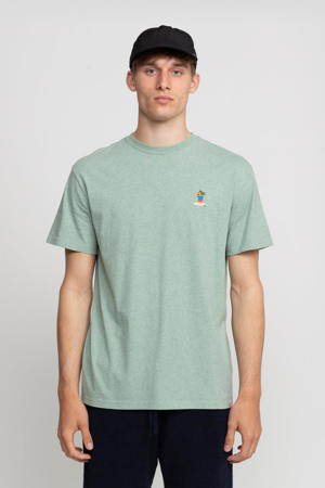 gemêleerd oversized T-shirt van biologisch katoen green melange